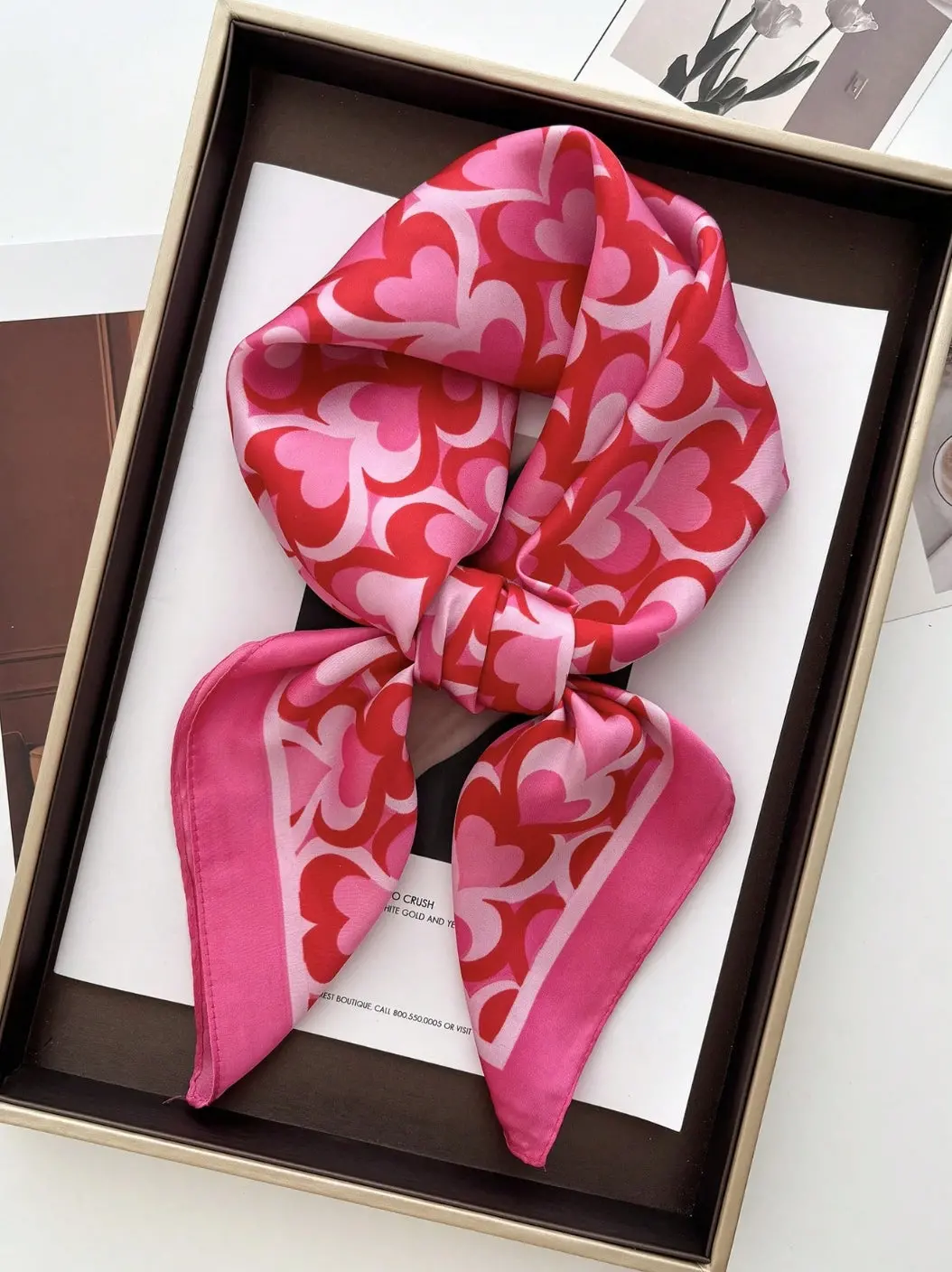 Pink Love Heart Scarf/Bandana 1