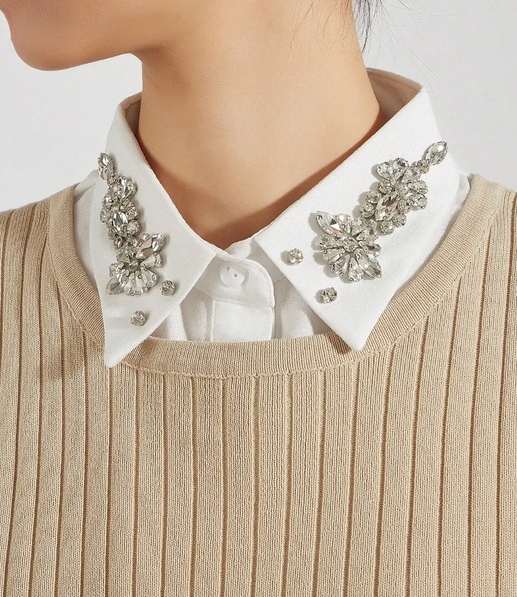 Pearl Studded Clear Detachable Collar 1