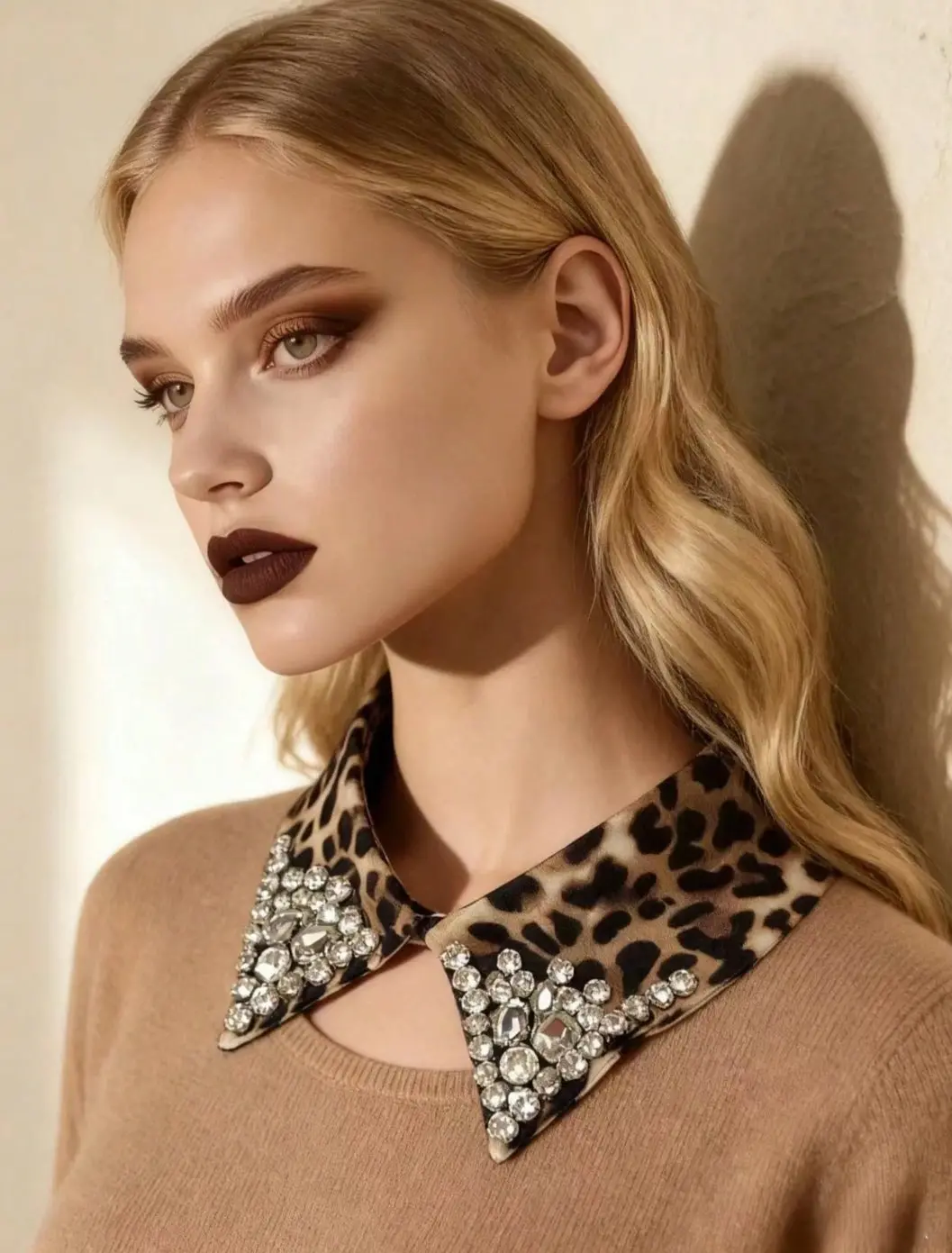 Sparkling Leopard Print Detachable Collar 1
