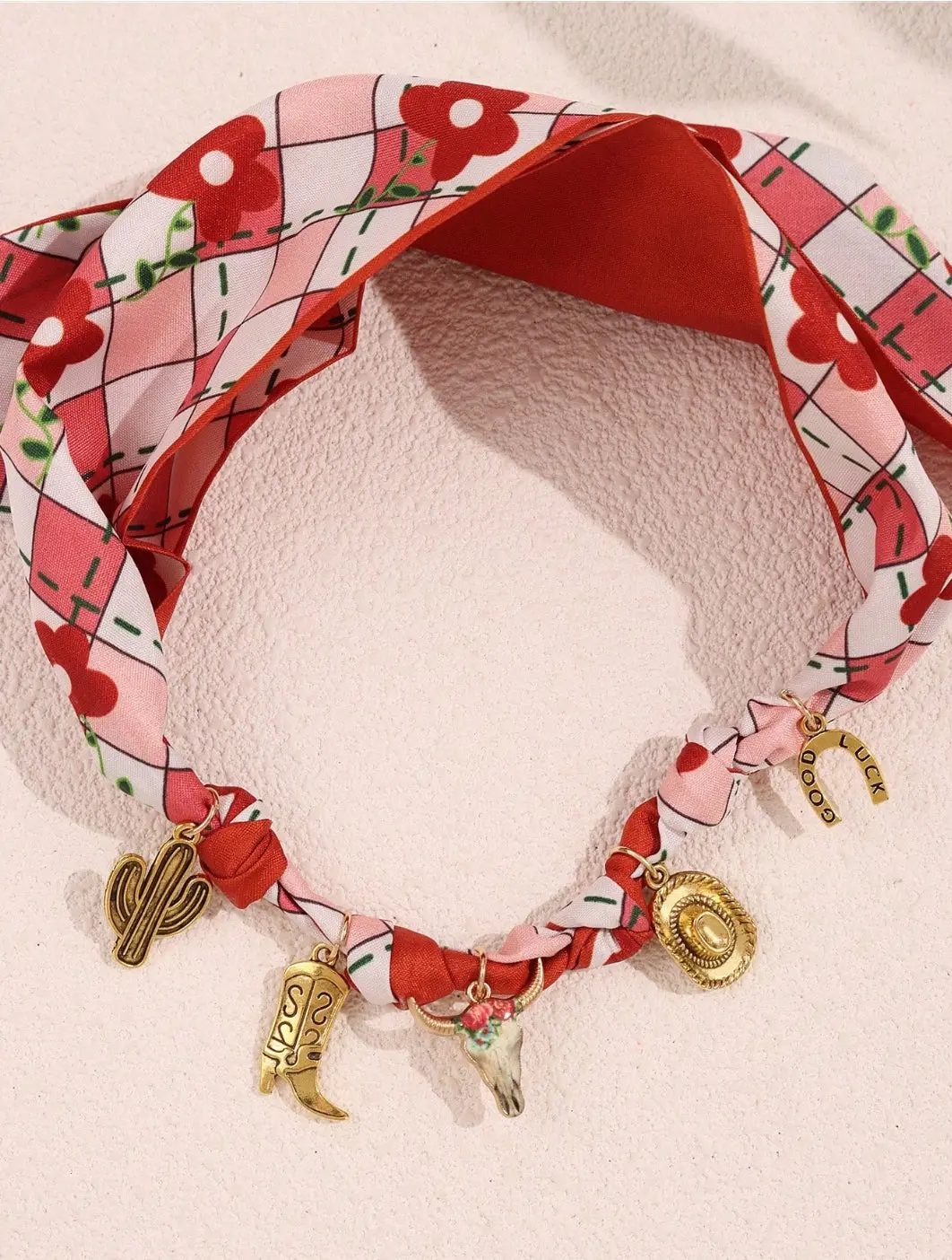 Red Bandana Charm Necklace 1