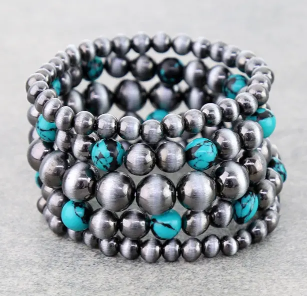 Navajo Style Pearl Stackable Bracelet 1