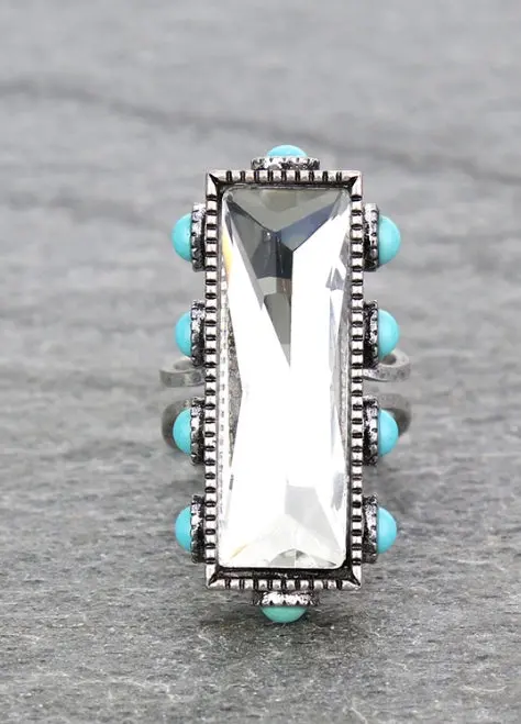 Bar Stone Cuff Ring 1