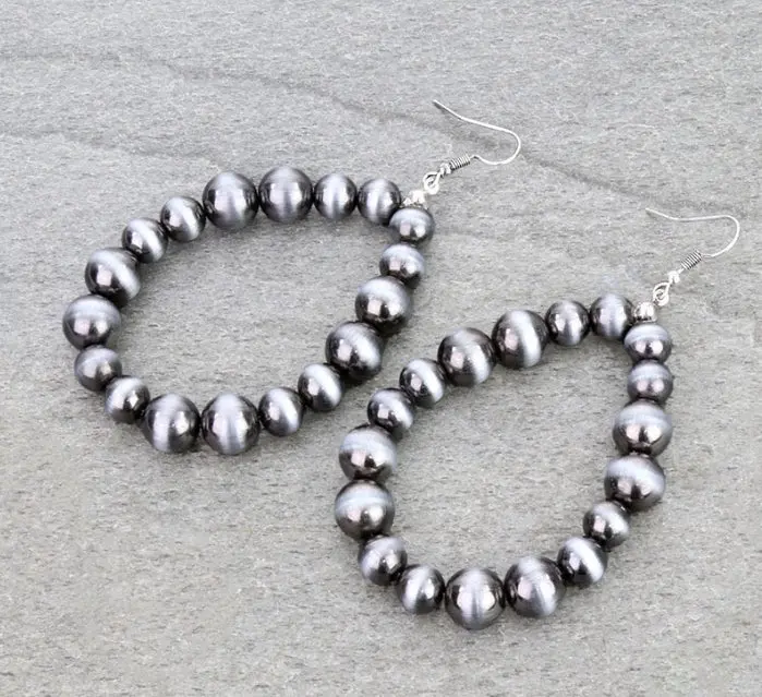 Navajo Style Pearl Dangle Earrings 1