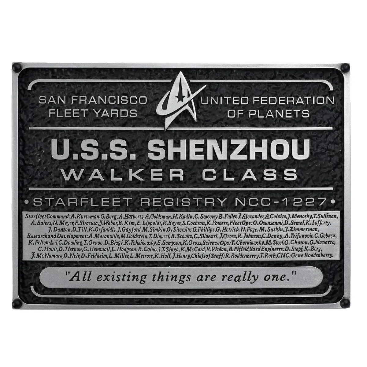 Star Trek Discovery: U.S.S. Shenzhou Dedication Plaque 1