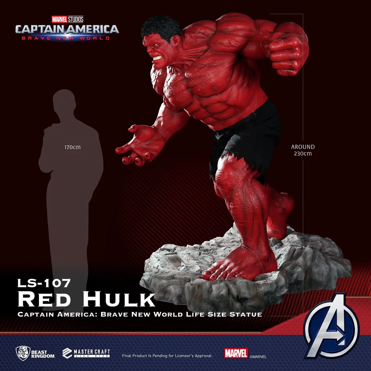 Marvel Captain America Brave New World (2025): Red Hulk Life Size Statue (Pre-Order) 1