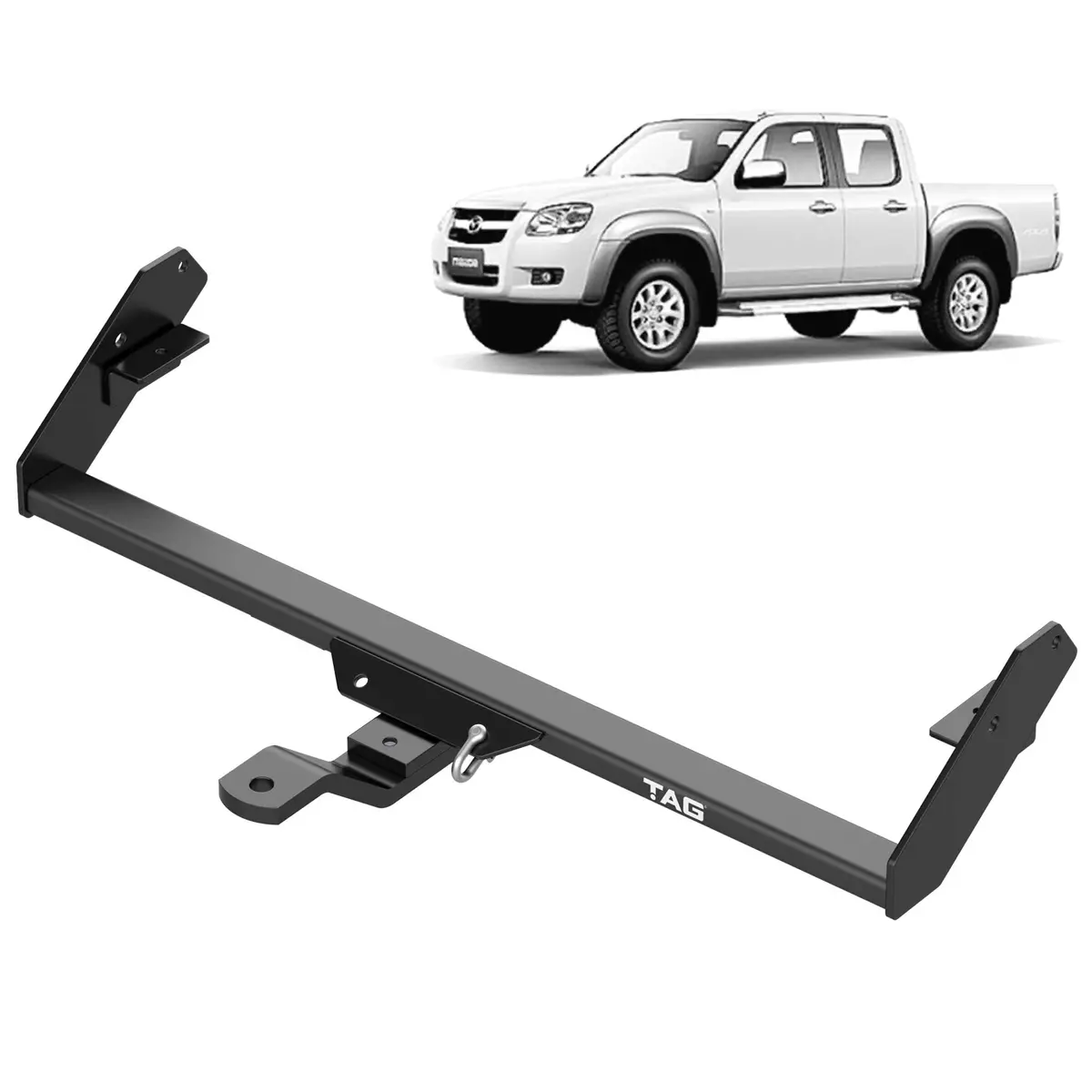 Tag Standard Duty Towbar For Mazda B2500 (04/1996 - 11/2006), B2600 (1987 - 2006), B4000 (2005 - 2006), Mazda Bt-50 (11/2006 - 10/2011), Ford Ranger (01/2006 - 11/2011), Ford Courier (05/1987 - 12/2006) 1