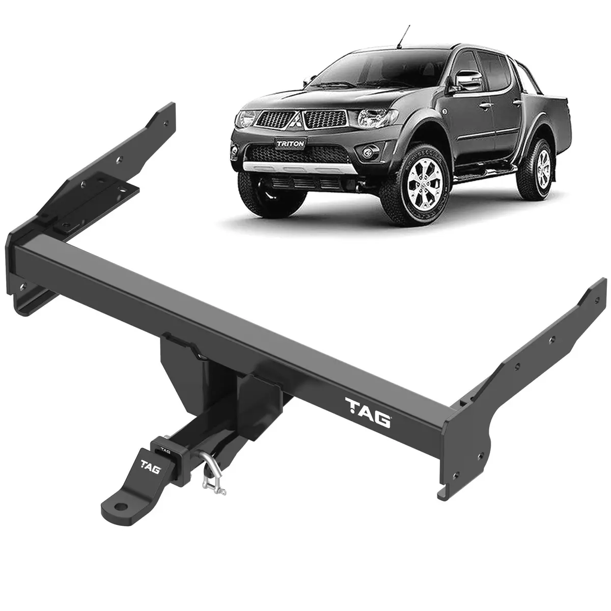 Tag Heavy Duty Towbar & Direct Fit Wiring For Mitsubishi Triton Mn Dual Cab (08/2009 - 04/2015) 1