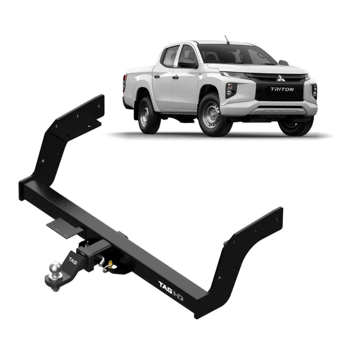 Tag Heavy Duty Towbar & Direct Fit Wiring For Mitsubishi Triton Mq Series With Rear Bumper Step (05/2015 - 11/2018) 1