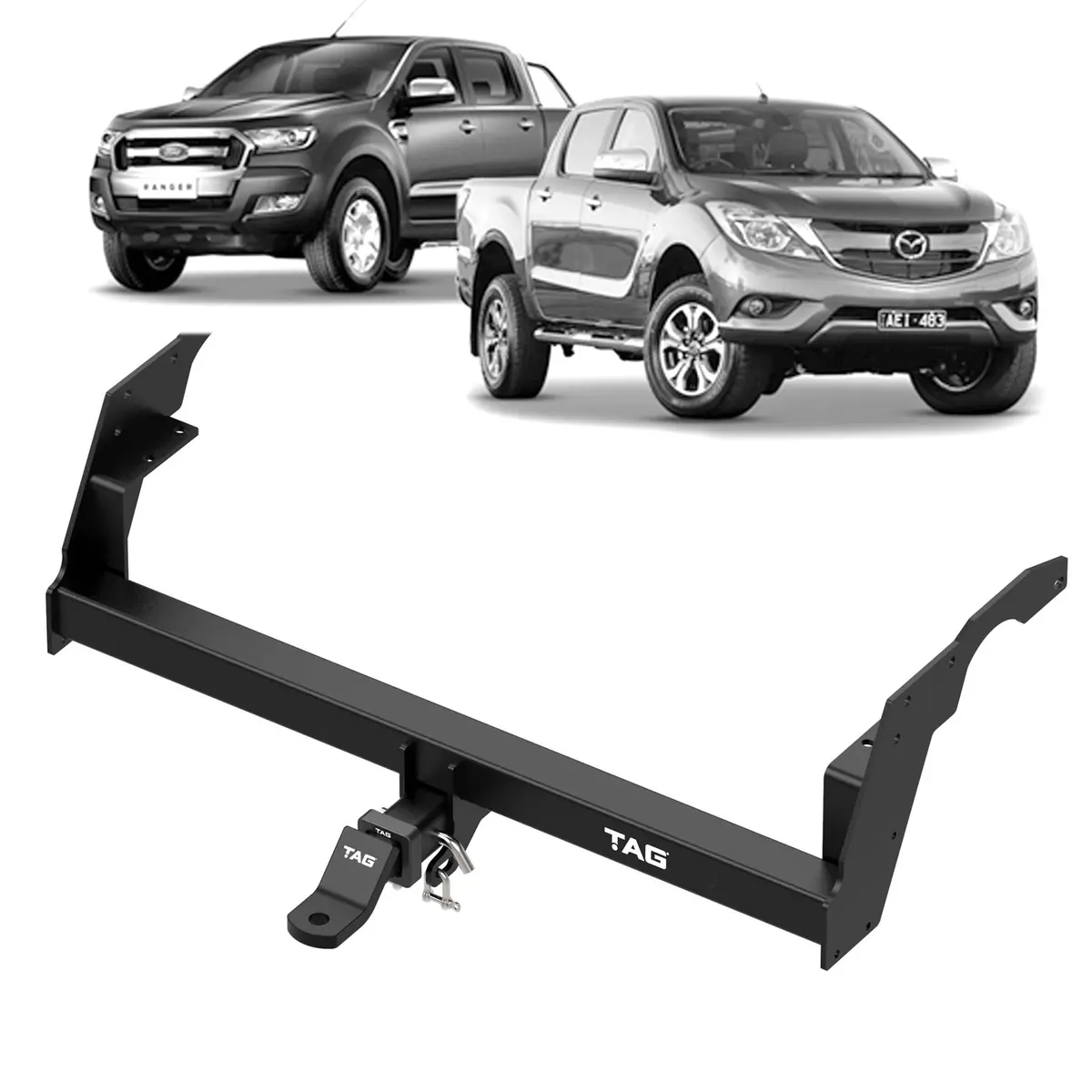 Tag Heavy Duty Towbar & Direct Fit Wiring For Ford Ranger Px2 Px3 Styleside Tub Models Only (05/2015 - 05/2022) 1
