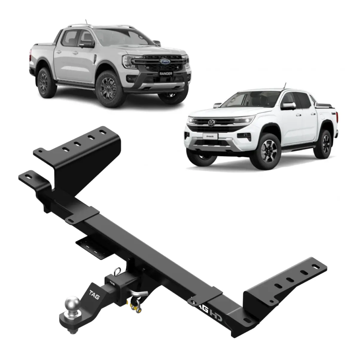 Tag Heavy Duty Towbar & Direct Fit Wiring For Next-Gen Ford Ranger (06/2022 - 12/2024), Volkswagen Amarok (12/2022 - On) - Styleside Utes 1