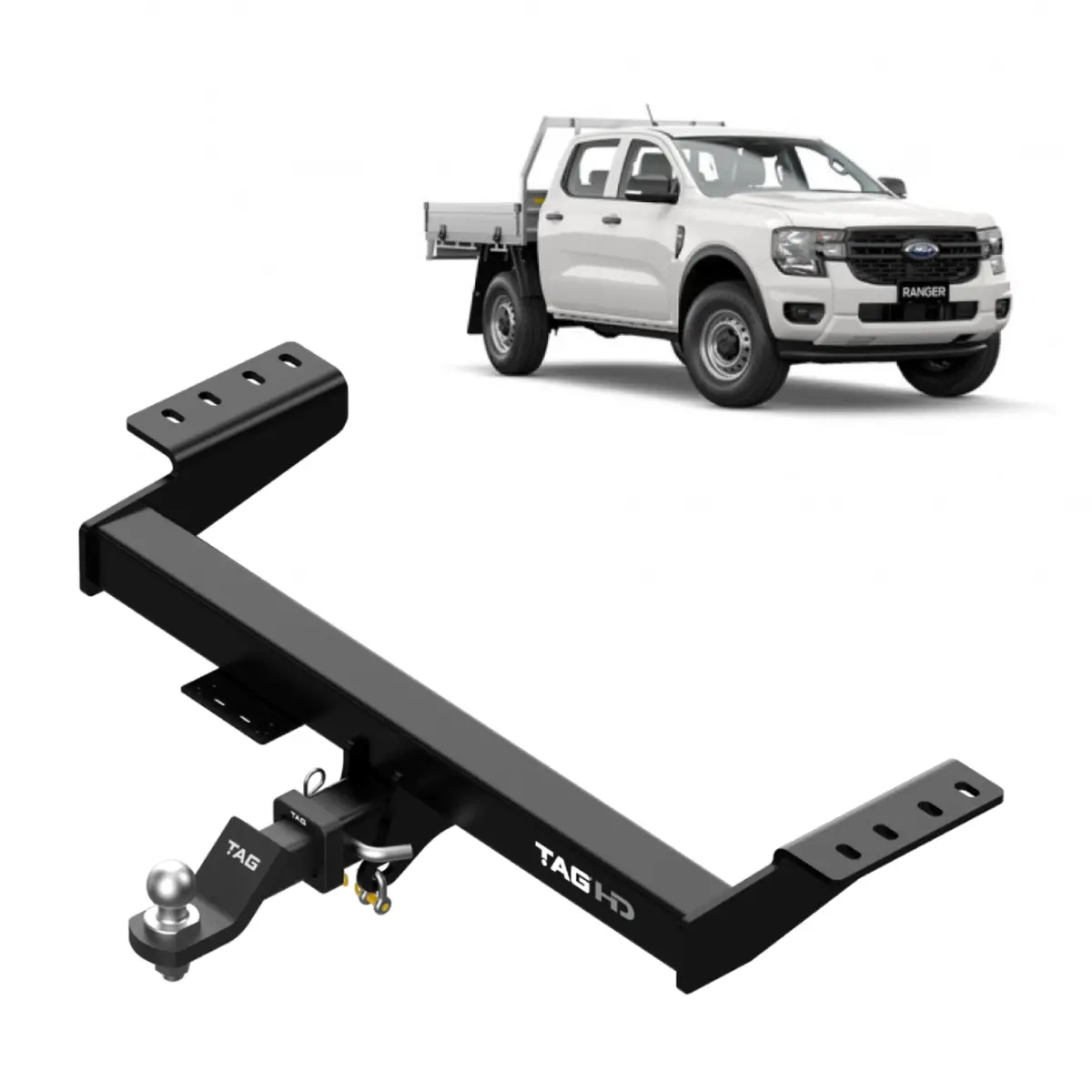 Tag Heavy Duty Towbar & Direct Fit Wiring For Next-Gen Ford Ranger (06/2022 - 12/2024), Volkswagen Amarok (12/2022 - On) - Cab Chassis Models 1