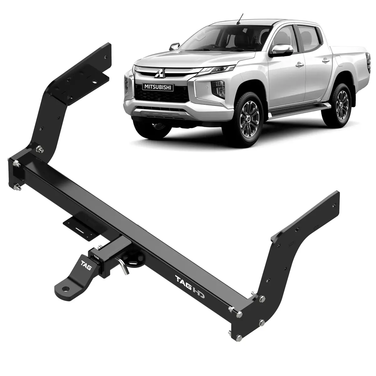 Tag Heavy Duty Towbar & Direct Fit Wiring For Mitsubishi Triton Mr Series With Rear Bumper Step (12/2018 - 2024) 1