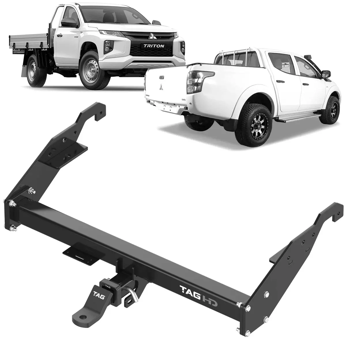 Tag Heavy Duty Towbar & Direct Fit Wiring Kit For Mitsubishi Triton Mq Series With No Rear Step (05/2015 - 11/2018) 1