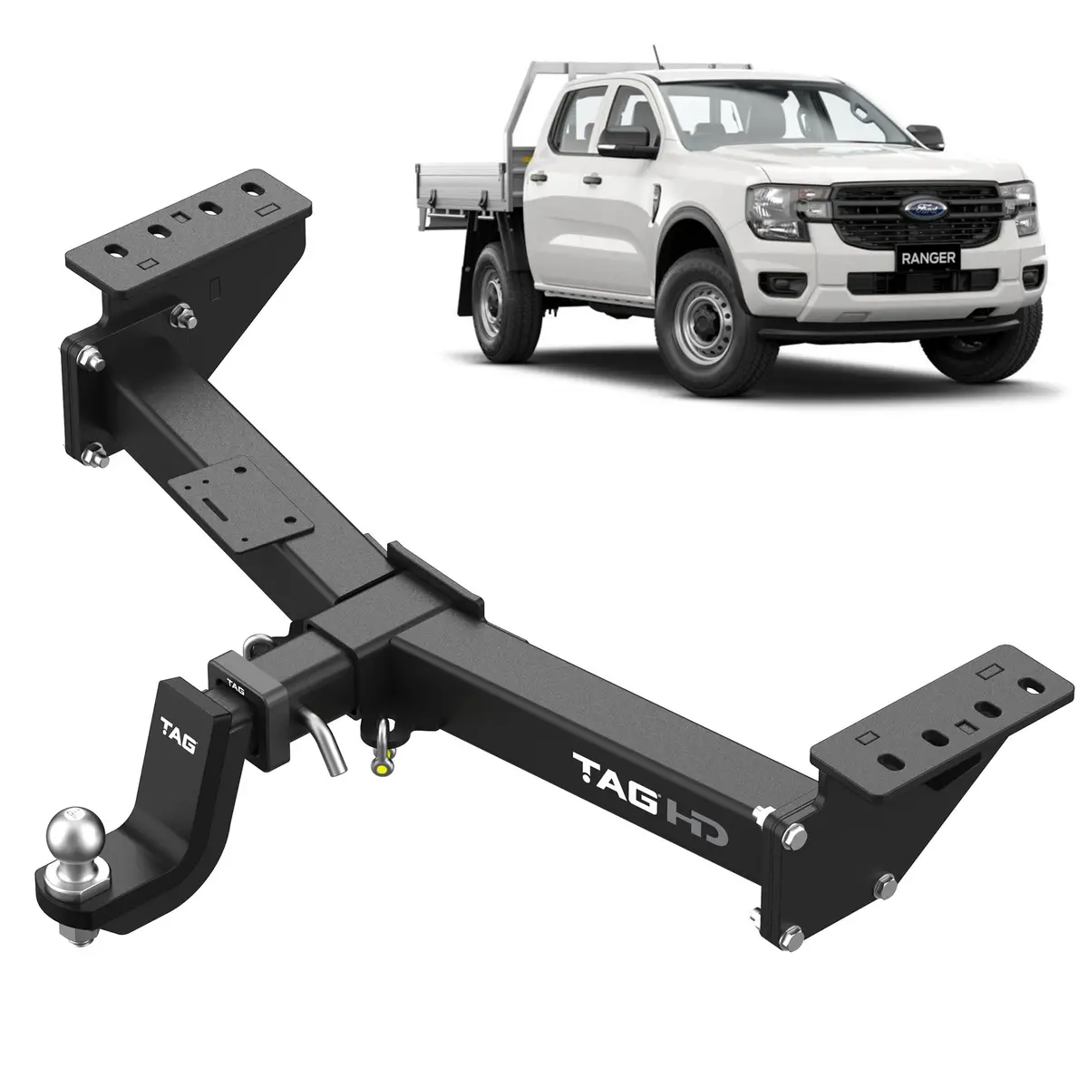 Tag Heavy Duty Towbar And Direct Fit Wiring For Cab Chassis Next-Gen Ford Ranger (06/2022 - 12/2024), Volkswagen Amarok (12/2022 - On) 1