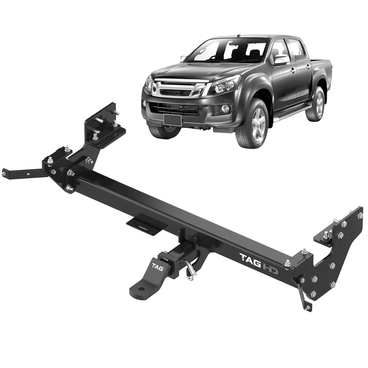 Tag Heavy Duty Towbar & Direct Fit Wiring Harness For Isuzu D-Max With Bumper Step (06/2012 - 06/2020) 1