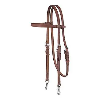 Harness Leather Browband Headstall W/Snap Ends 1