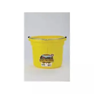 Duraflex Plastic Flatback Bucket - 8 Qt, Yellow 1
