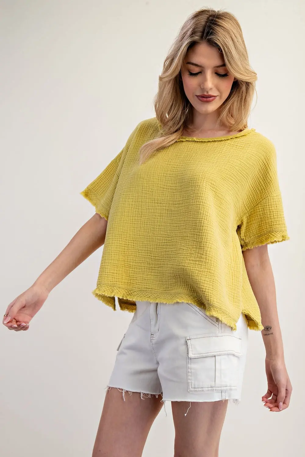 Mineral Washed Cotton Gauze Top 1