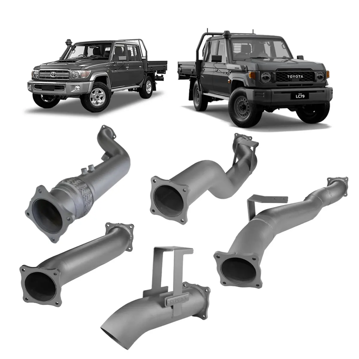 Redback Extreme Duty 4" Exhaust Turbo Back Kit For Toyota Landcruiser 79 Series (2016 - On) 1