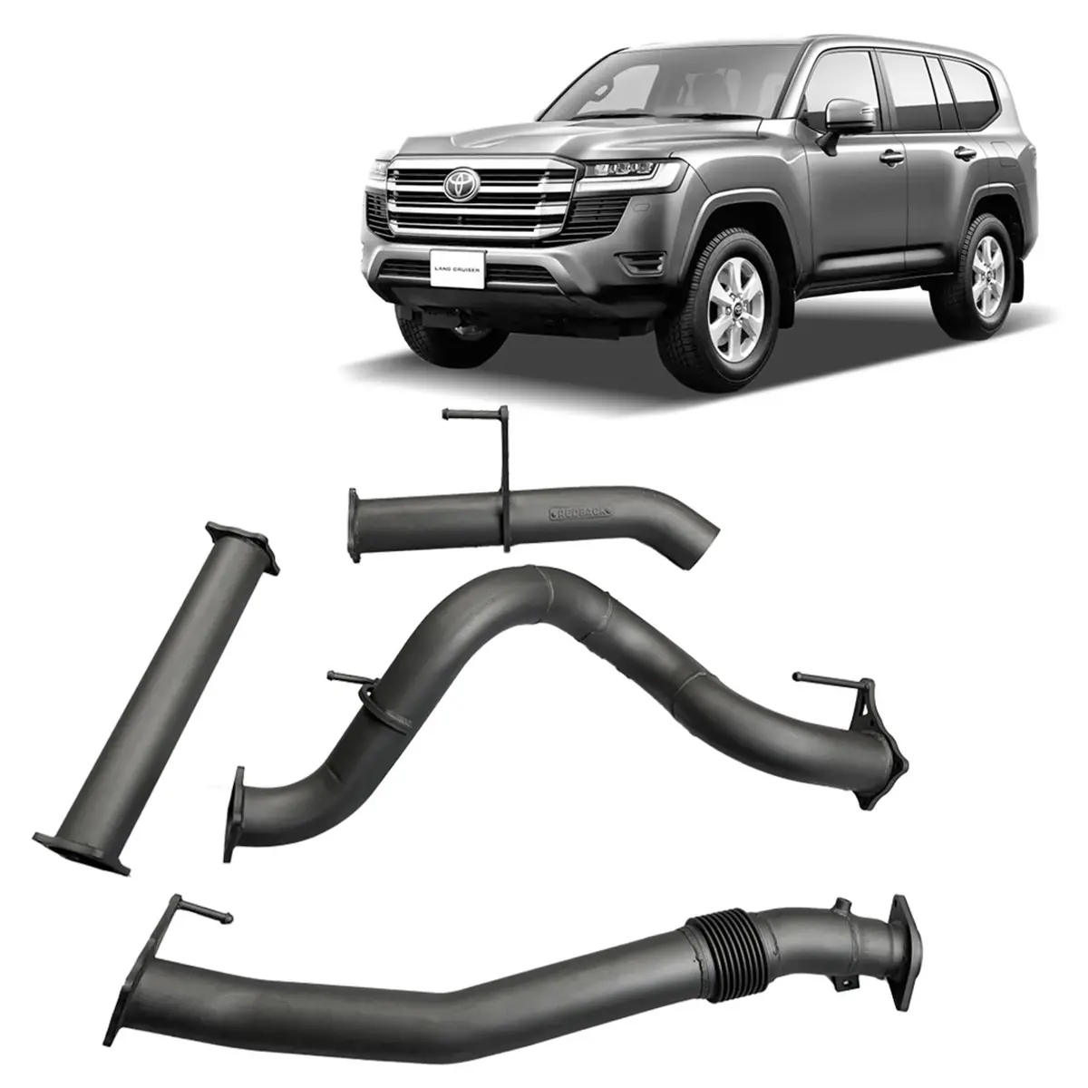 3.5" Dpf Back Exhaust To Suit Toyota Landcruiser 300 Series Wagon / Suv Pipe Only 2