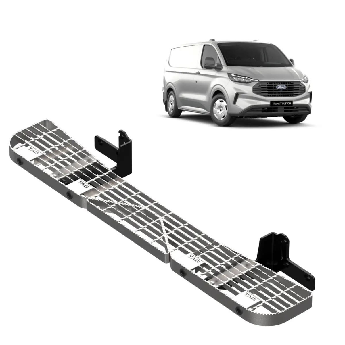 Tag Galvanised Rear Step For Ford Transit Custom (07/2023 - On), Tourneo (05/2024 - On) 1