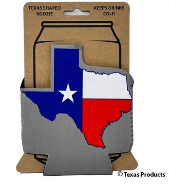 Texas Shaped Neoprene Koozie 1