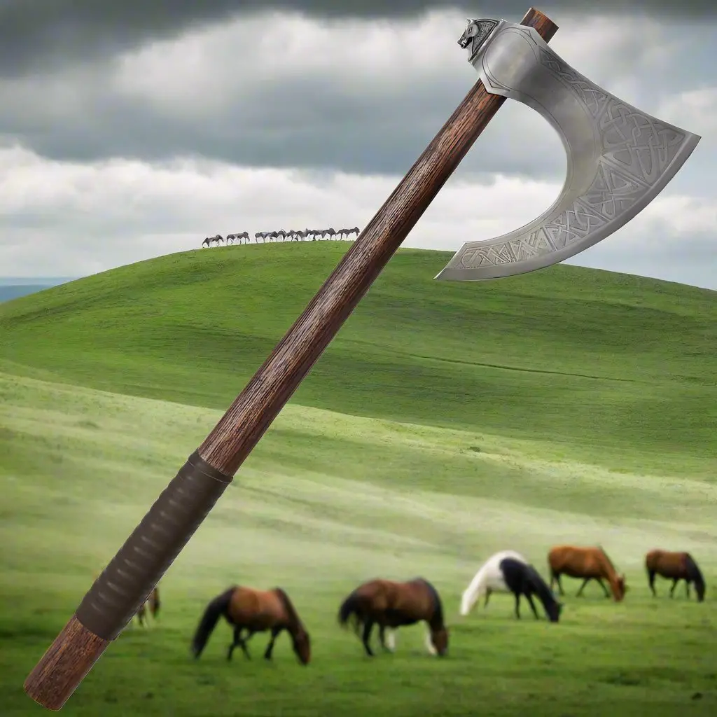 Lord Of The Rings: Rohan War Axe With Wall Display 1