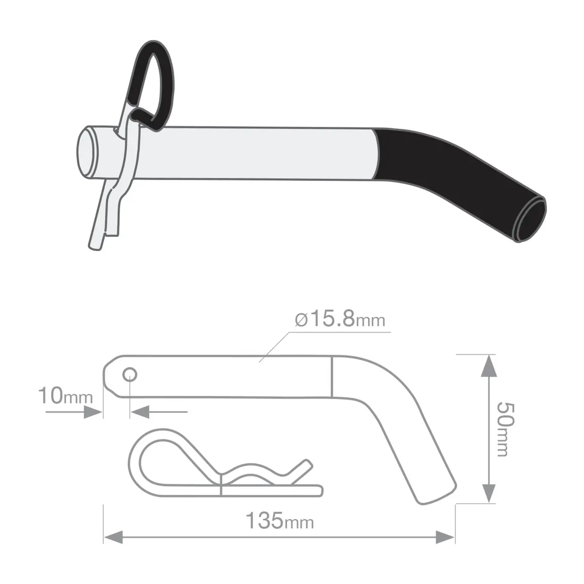 Tag Hitch Pin & R-Clip - Easy Grip 2