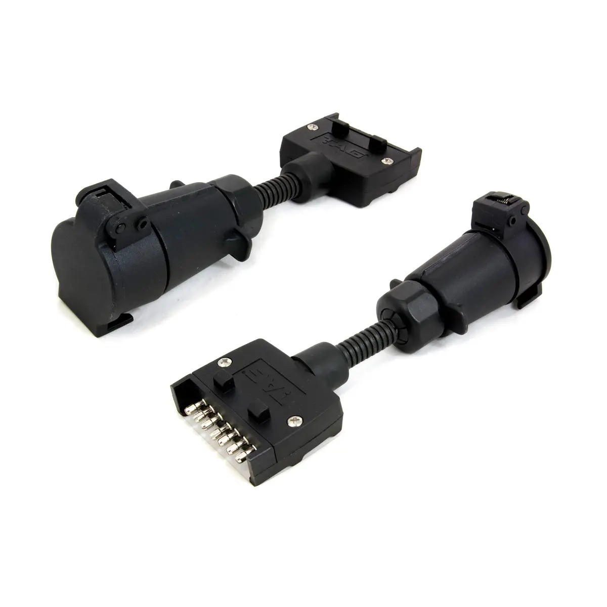 Tag Trailer Adapter - 7 Pin Flat Plug To 7 Pin Large Round Socket 1