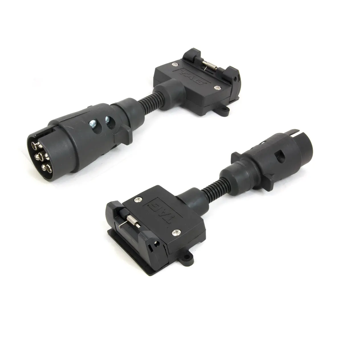 Tag Trailer Adapter - 7 Pin Large Round Plug To 7 Pin Flat Socket 1