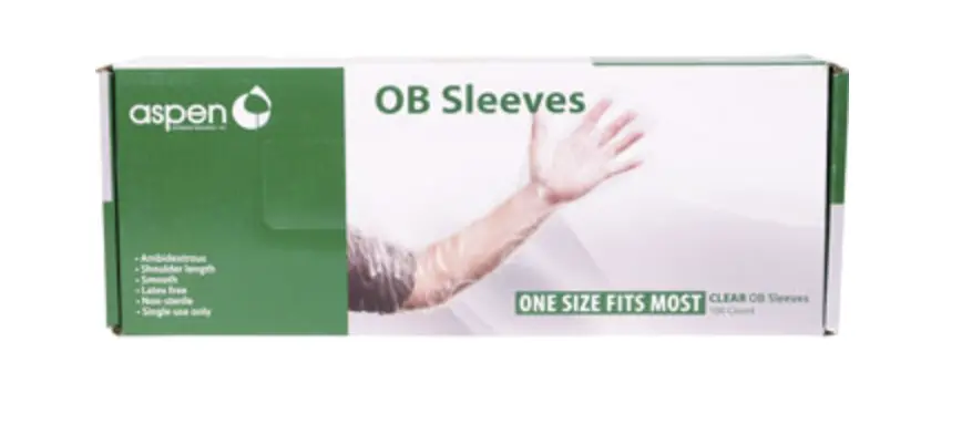 Shoulder Length Ob Sleeve Gloves Clear 100/Pkg 1
