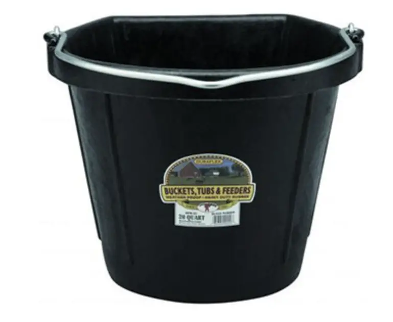 Flat Back Rubber Bucket - Black - 20 Quart - Each 1