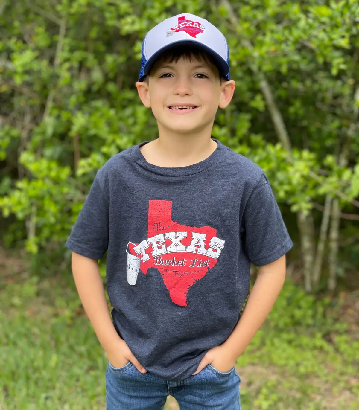 The Texas Bucket List Official Childs T-Shirt - Heather Navy 1