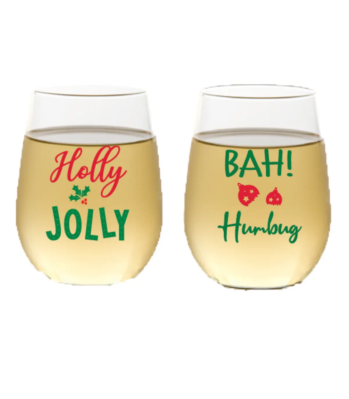 Christmas Wine Glasses, 2 Pack 1