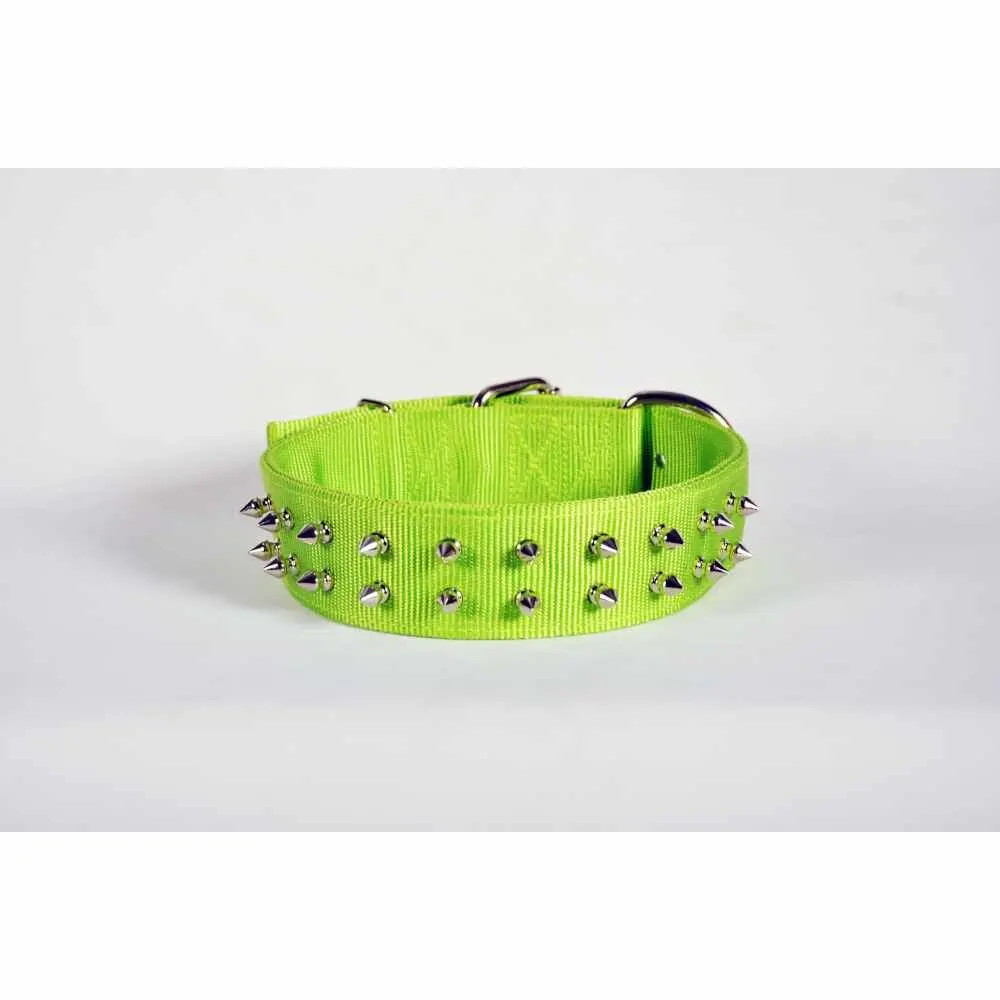 16'' Pet Collar- Neon Yellow -Spike 1