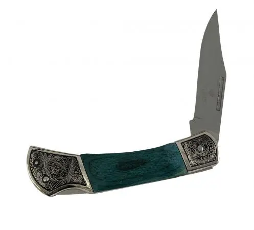 Wild Turkey-Handmade Collection Wood Handle Stainless Steel Pocket Knife With 3" Blade 1