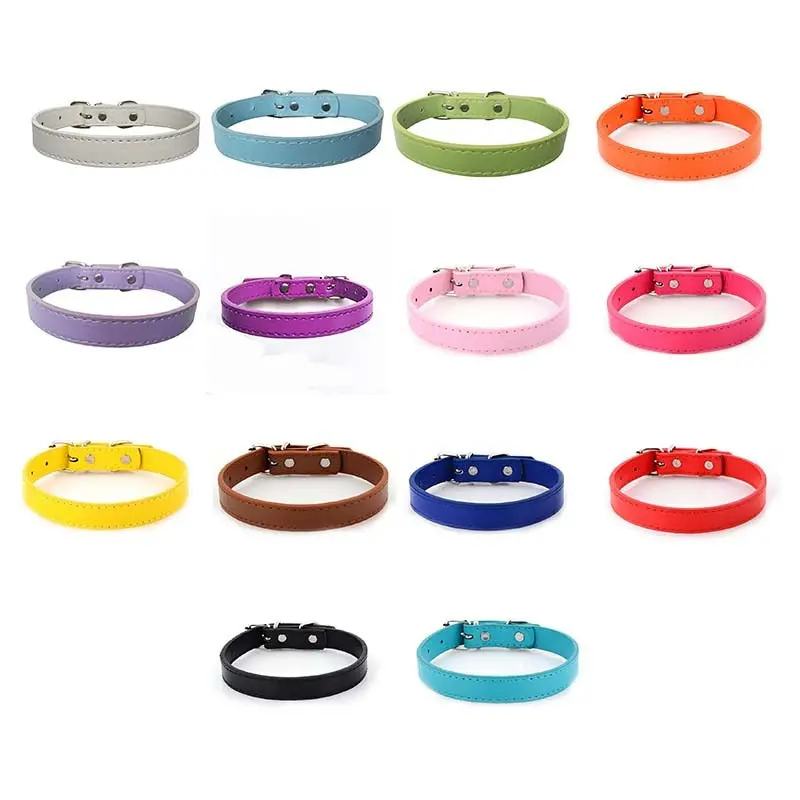 Pet Collar Leather-Xs Asst.Colors 1