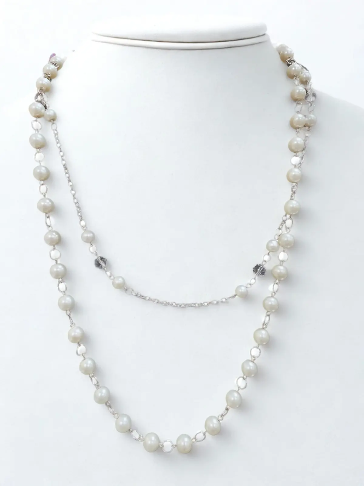 2 Layer White Pearl Necklace 1