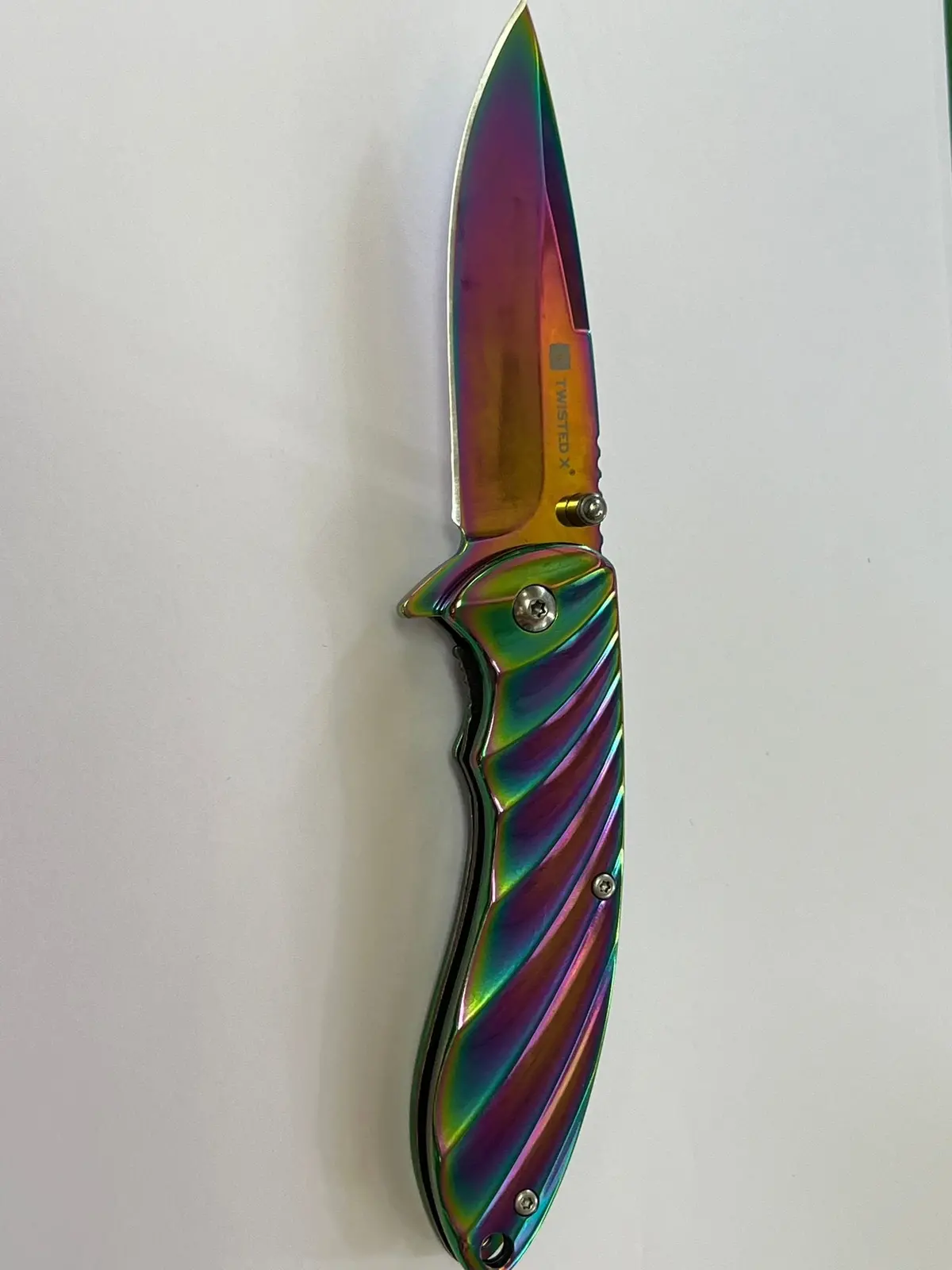 Twisted X Knife, Folding Blade Stainless, Steel Handle 1