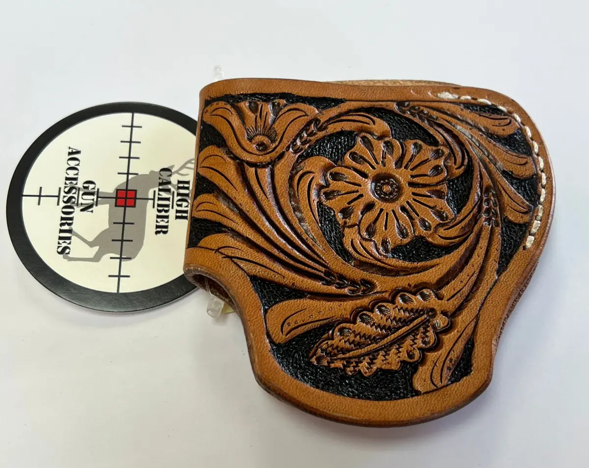 Gun Holster, Natural W/ Blk Floral. 1