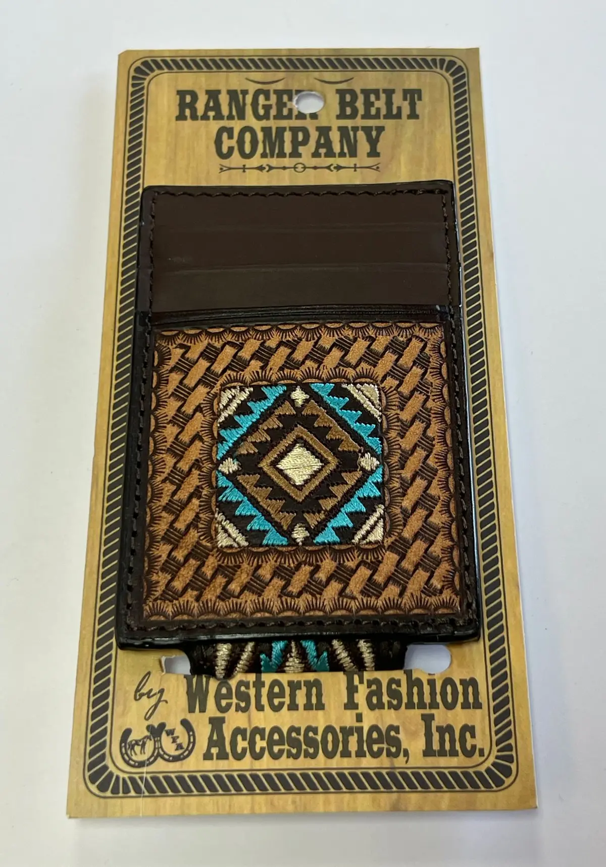 Money Clip- Blue Aztec 1