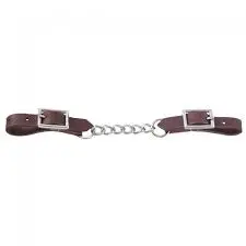 Tough1® Harness Leather Curb Strap With Single Chain 1