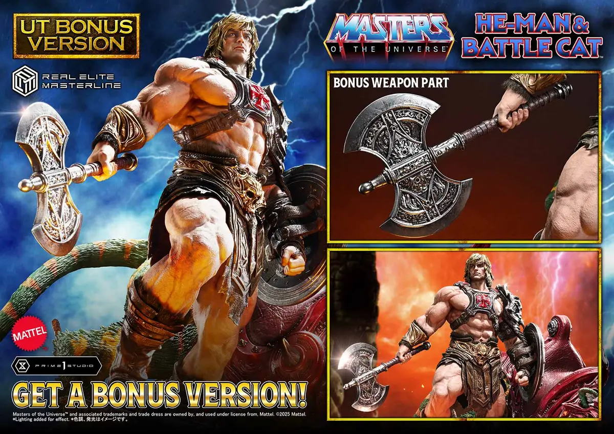 Masters Of The Universe: He-Man & Battle Cat Ultimate Bonus Version Real Elite Masterline 1