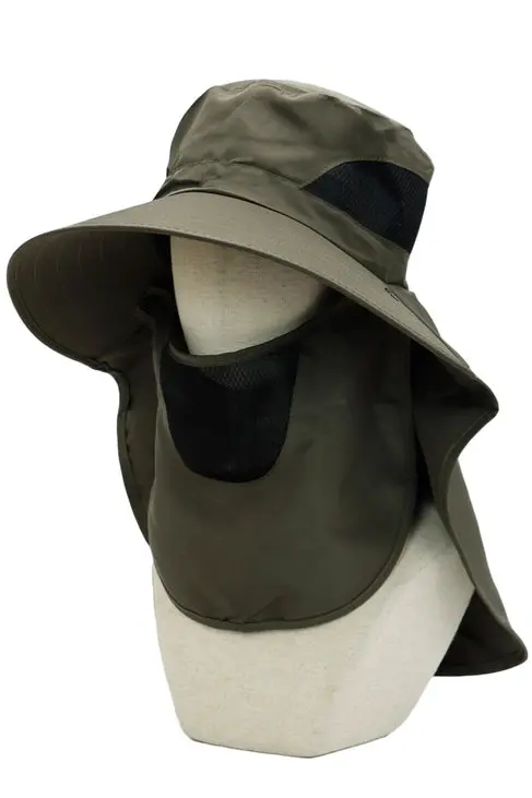 Dark Neutral Wide Brim Poly Fabric Mesh Sun Visor/Olive 1