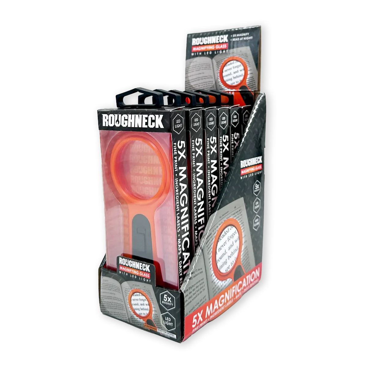 Roughneck Magnifying Glass With Led Light - 6 Piece Display 1