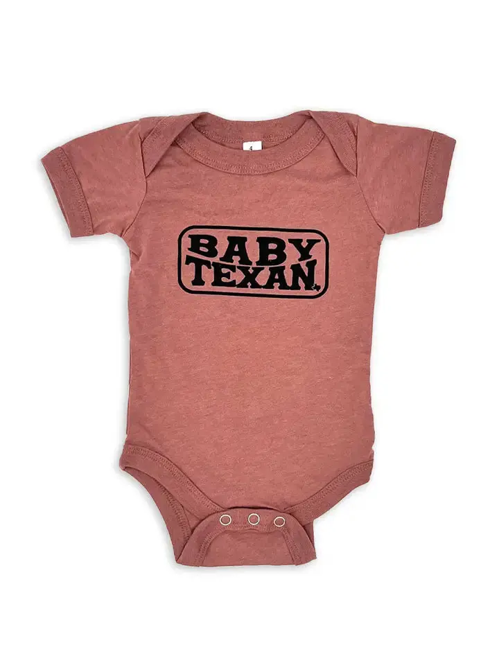 Baby Texan Onesie - Mauve Triblend 1