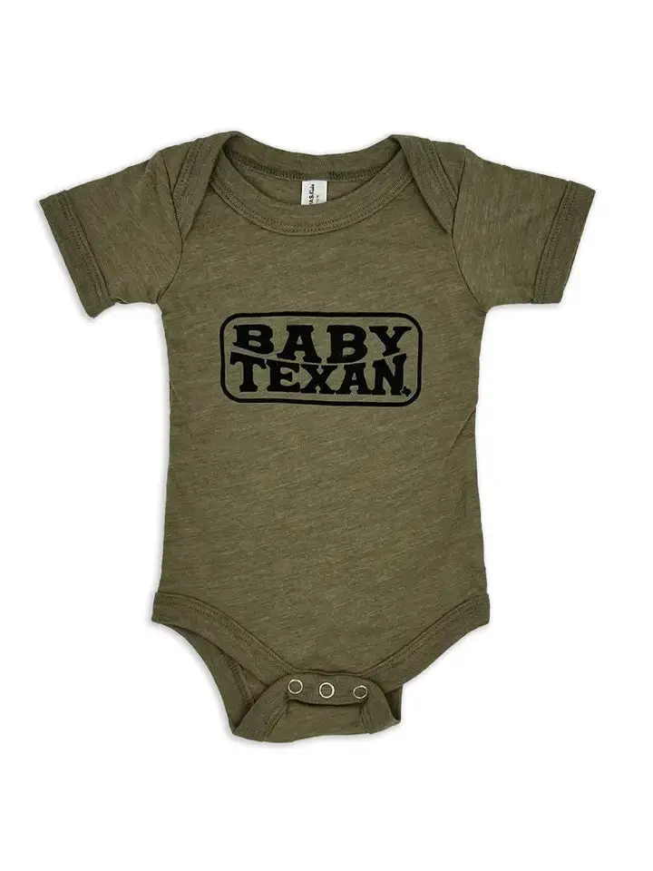 Baby Texan Onesie - Olive Triblend 1