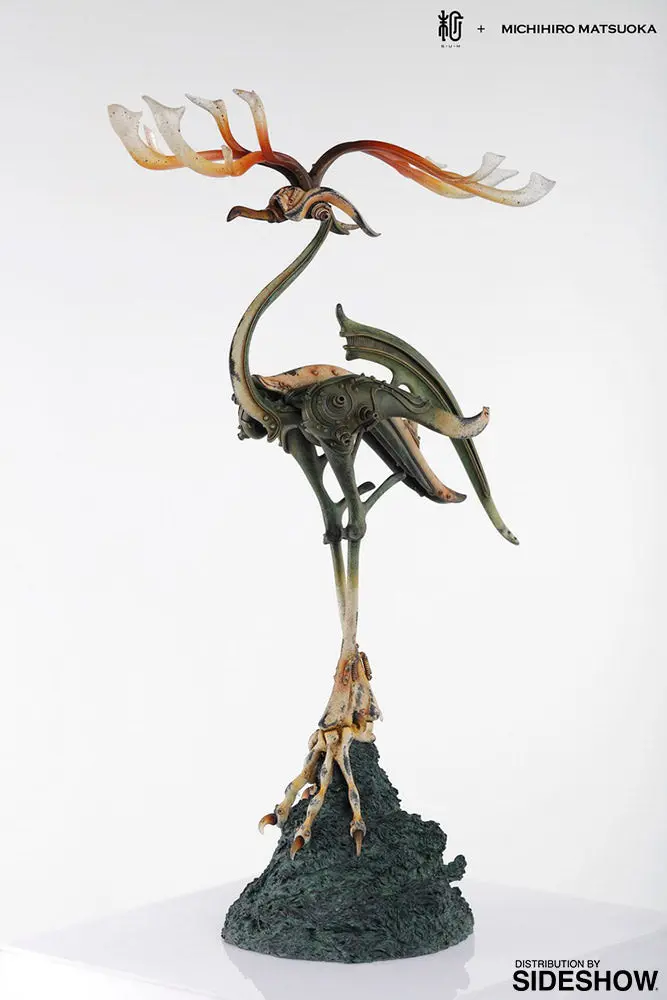 Bronze Crane With Antlers Statue 1