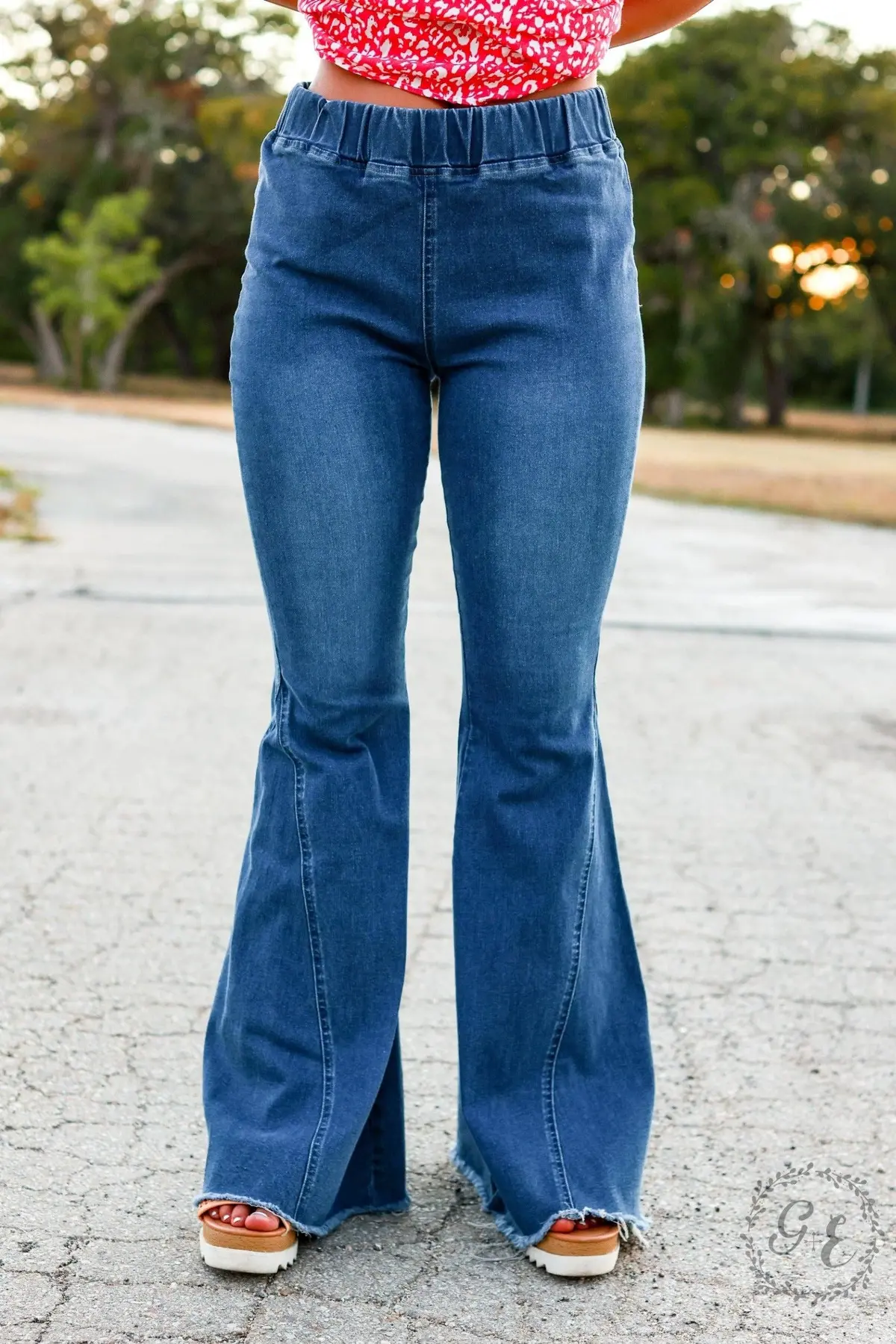 The Jolene Mid Wash High Flare Jeans 4