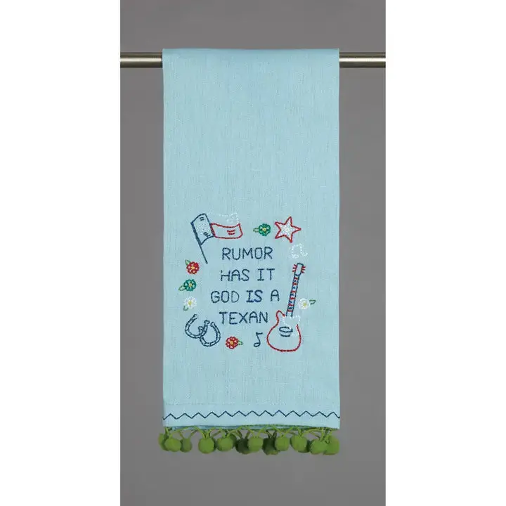 Rumor Has It God Is A Texas Kitchen Towel 1